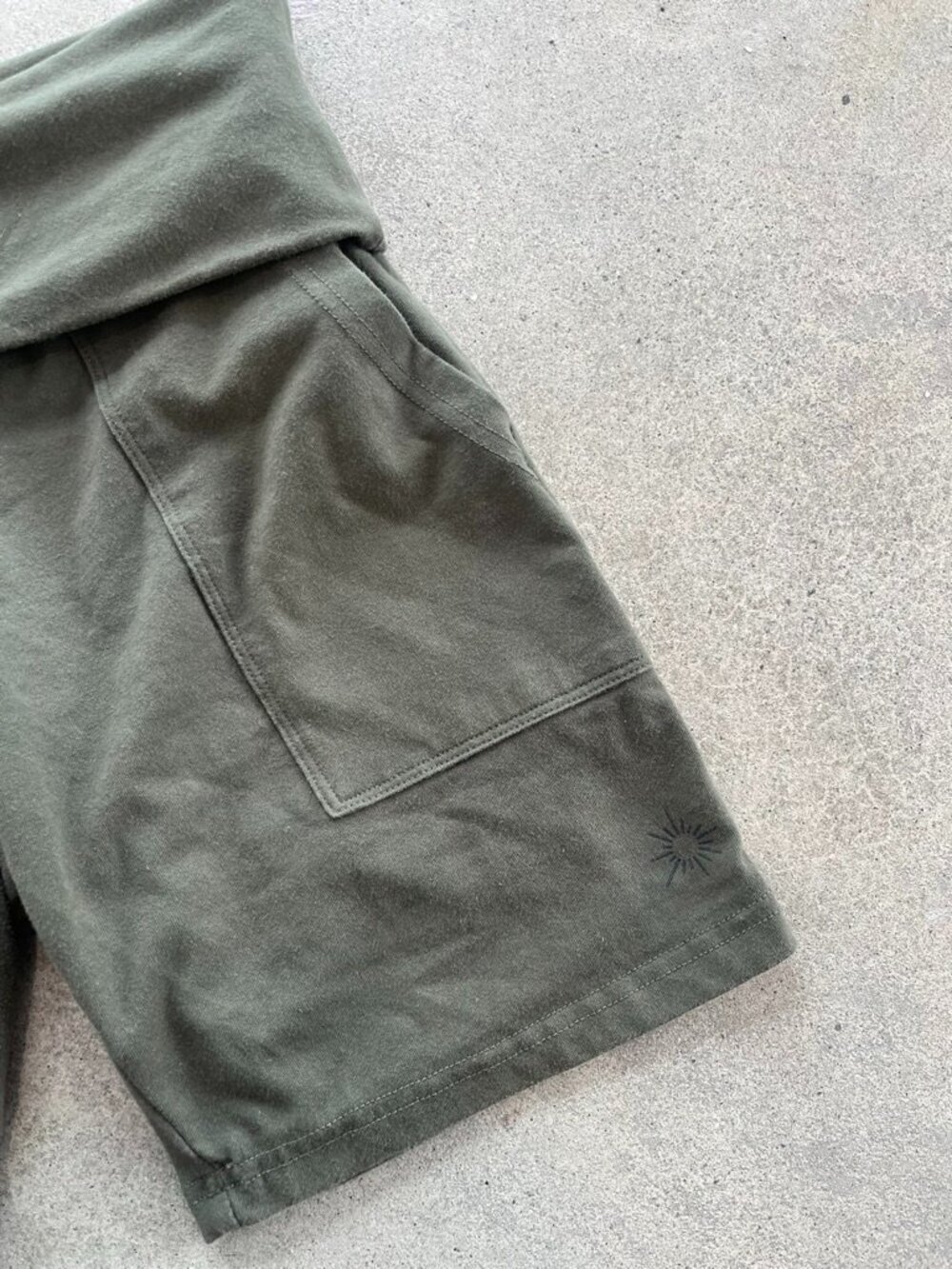 Aerie Offline Biker Shorts Size M Olive Green High Rise Pockets Athleisure - Picture 2 of 5